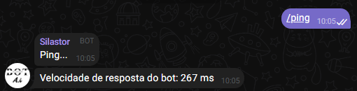 verá a velocidade do bot