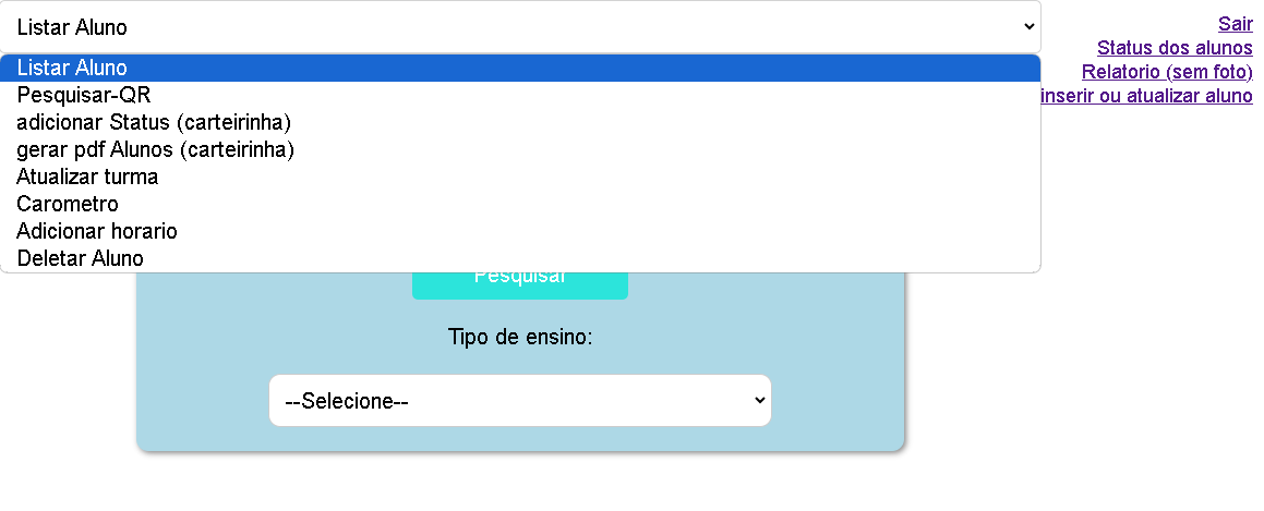 Sistema de Controle de Alunos